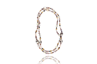 Collana con perle acqua dolce, quarzi, altro materiale - Asta Preziosi