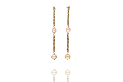 Paio di orecchini pendenti con perle coltivate - Asta Preziosi