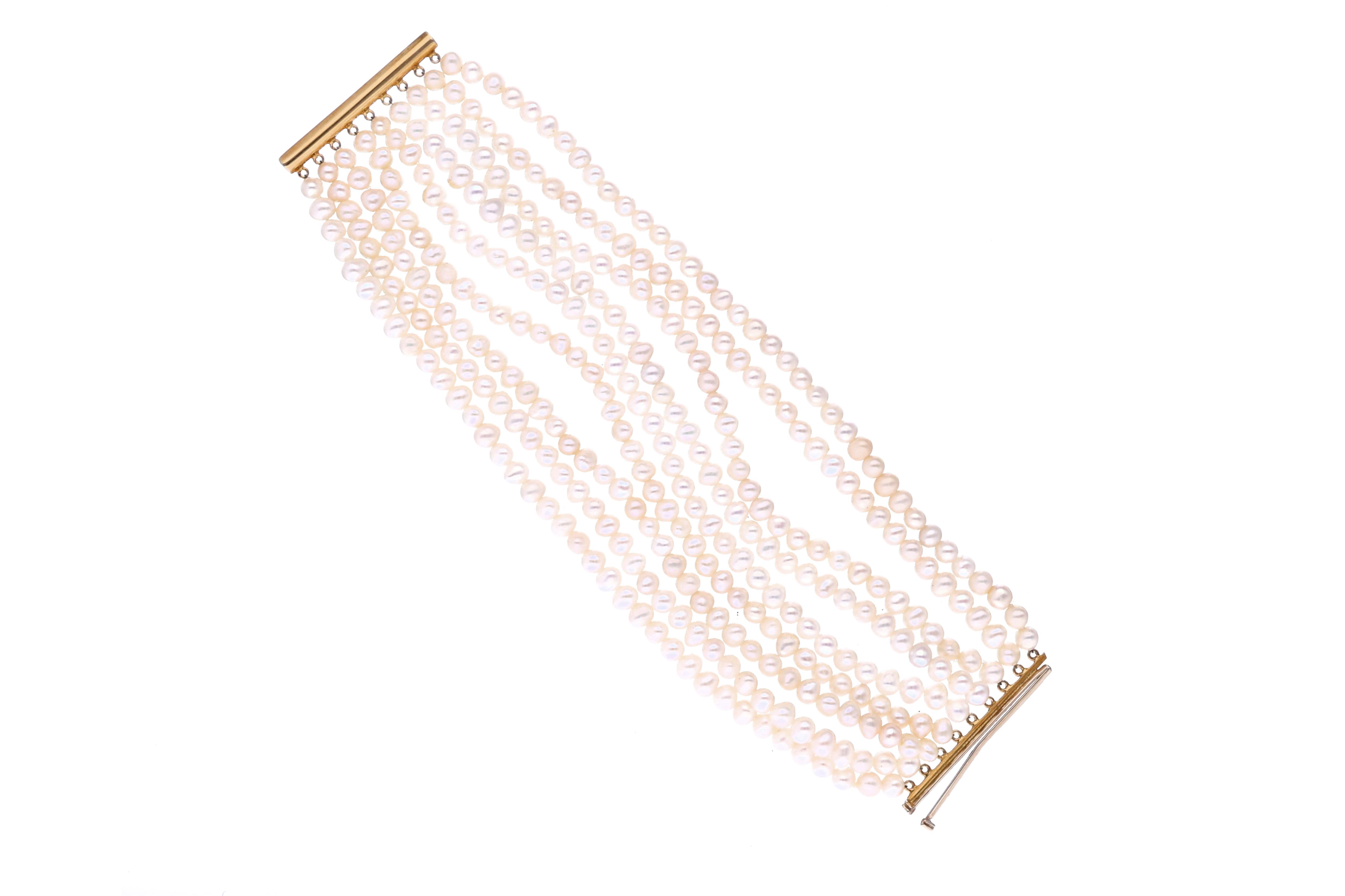 Bracciale a nove fili di perle d'acqua dolce - Asta Preziosi