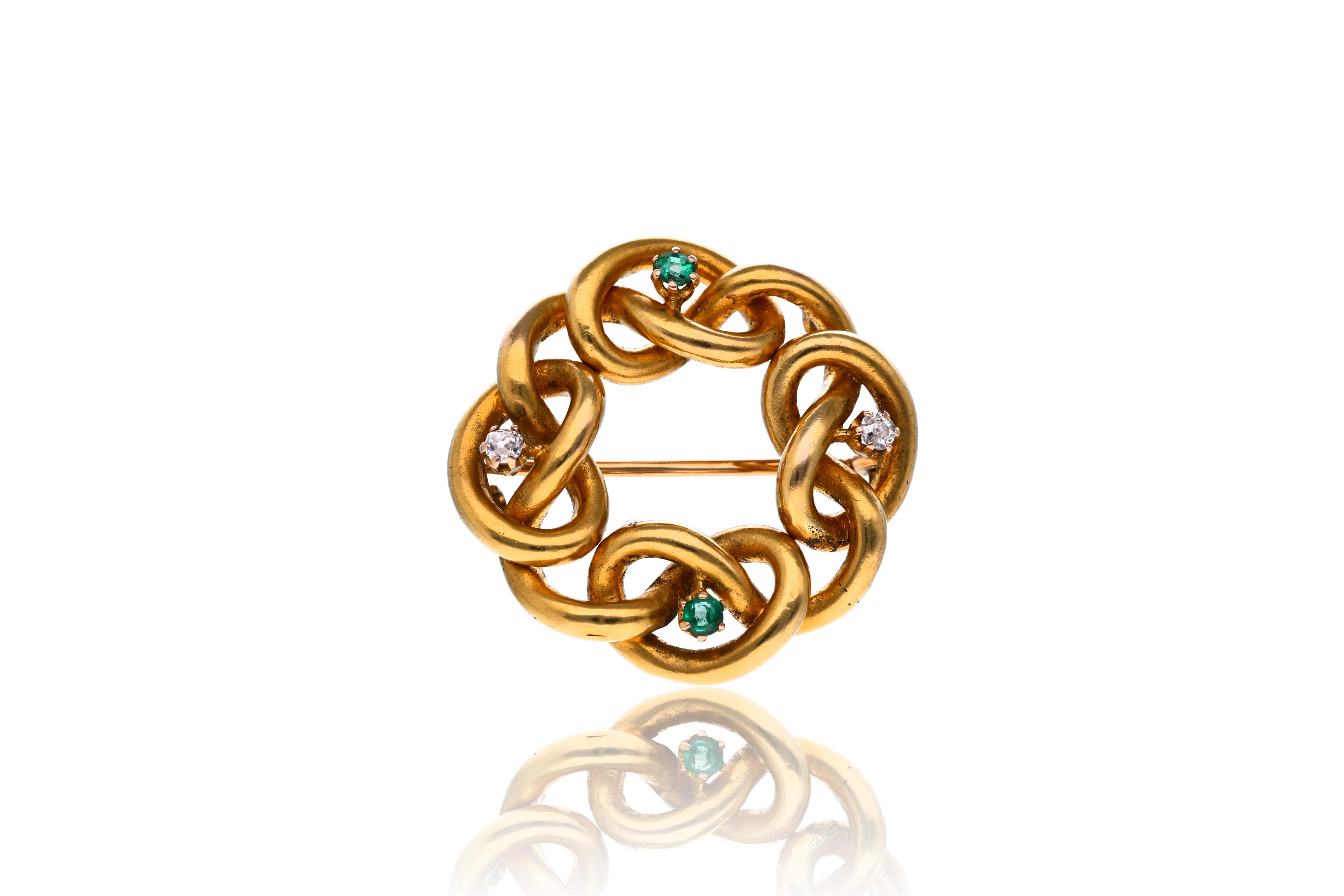 Spilla con smeraldi e diamanti - Asta Preziosi