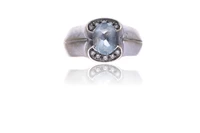 Anello con diamanti e acquamarina - Asta Preziosi