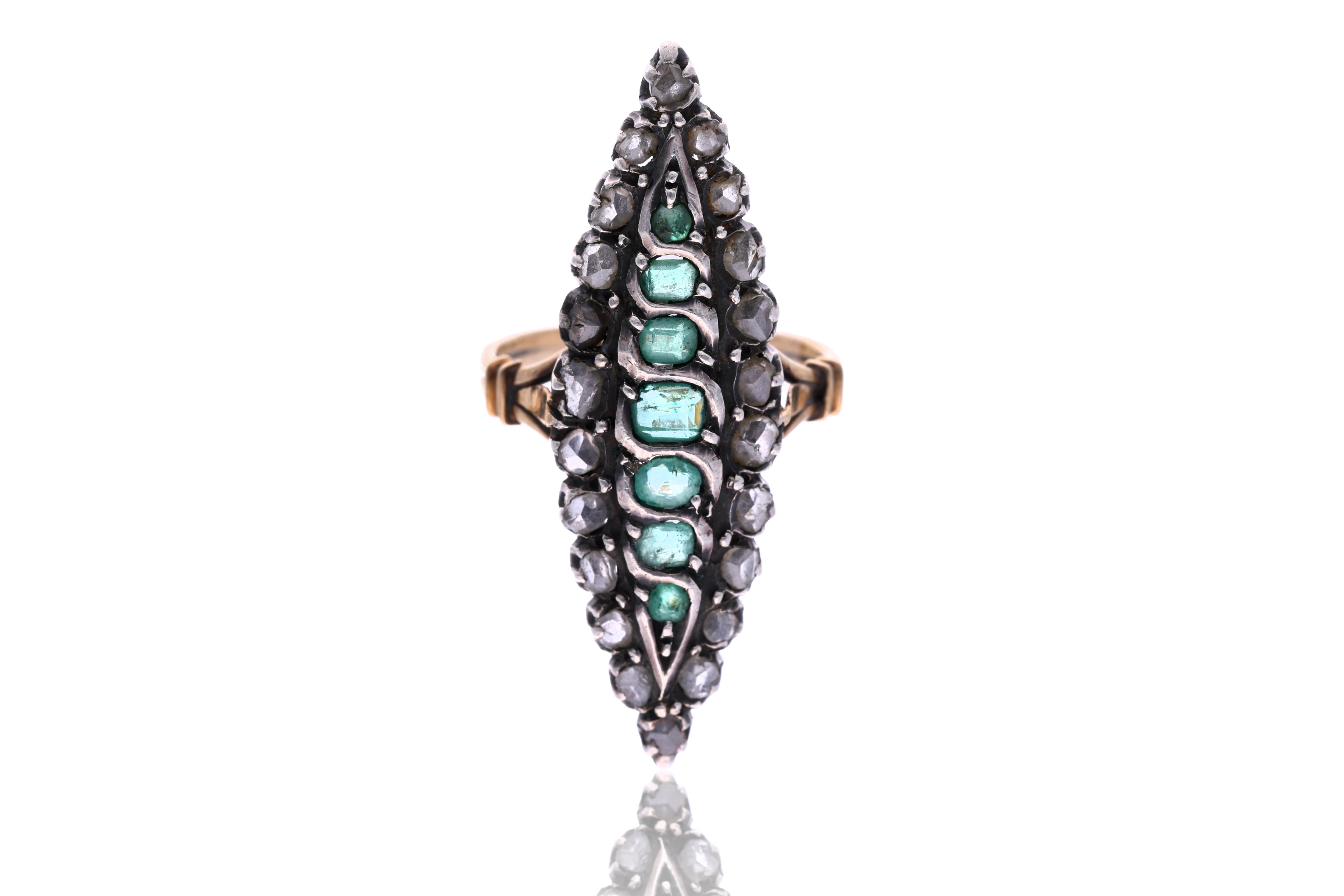 Anello con smeraldi e diamanti - Asta Preziosi