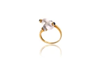 Anello con diamanti, zaffiri e perle coltivate - Asta Preziosi