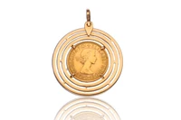 Ciondolo in oro con sterlina - Asta Preziosi