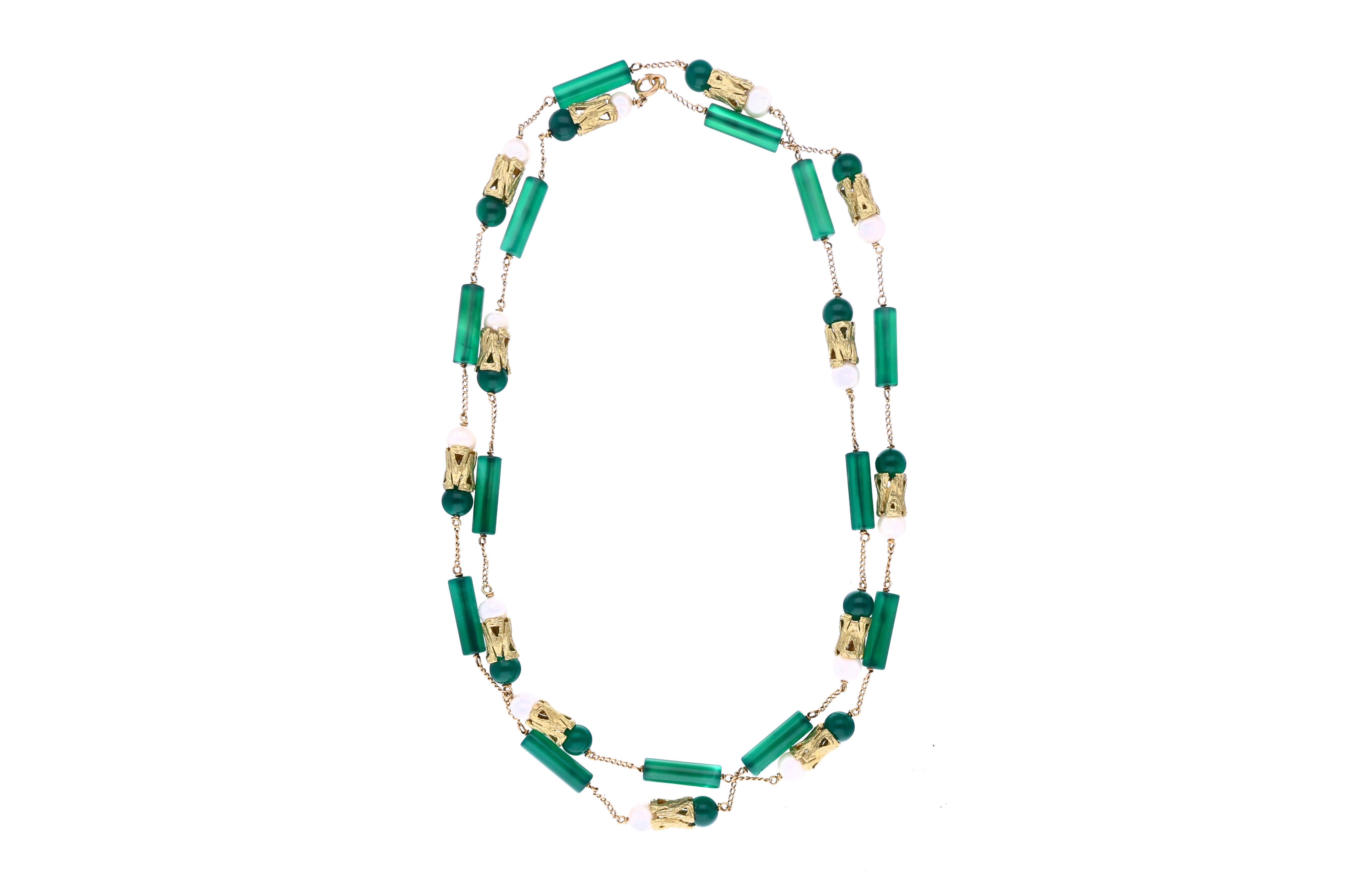 Collana con perle coltivate e pietre - Asta Preziosi