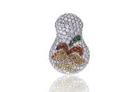 Ciondolo con diamanti, tsavoriti, corindoni e granati - Asta Preziosi