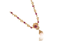 Collana con perla coltivata e rubini - Asta Preziosi