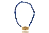 Collana in lapislazzuli e diamanti con chiusura in oro - Asta Preziosi