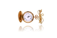 Spilla con orologio da tasca - Asta Preziosi