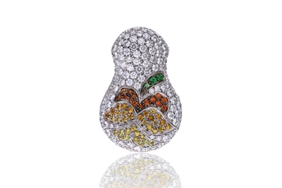 Ciondolo con diamanti, tsavoriti, corindoni e granati - Asta Preziosi