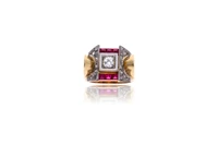 Anello con diamanti e pietre - Asta Preziosi