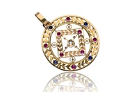 Ciondolo con diamante, rubini, zaffiri e perline - Asta Preziosi