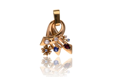 Ciondolo con diamanti e pietre - Asta Preziosi