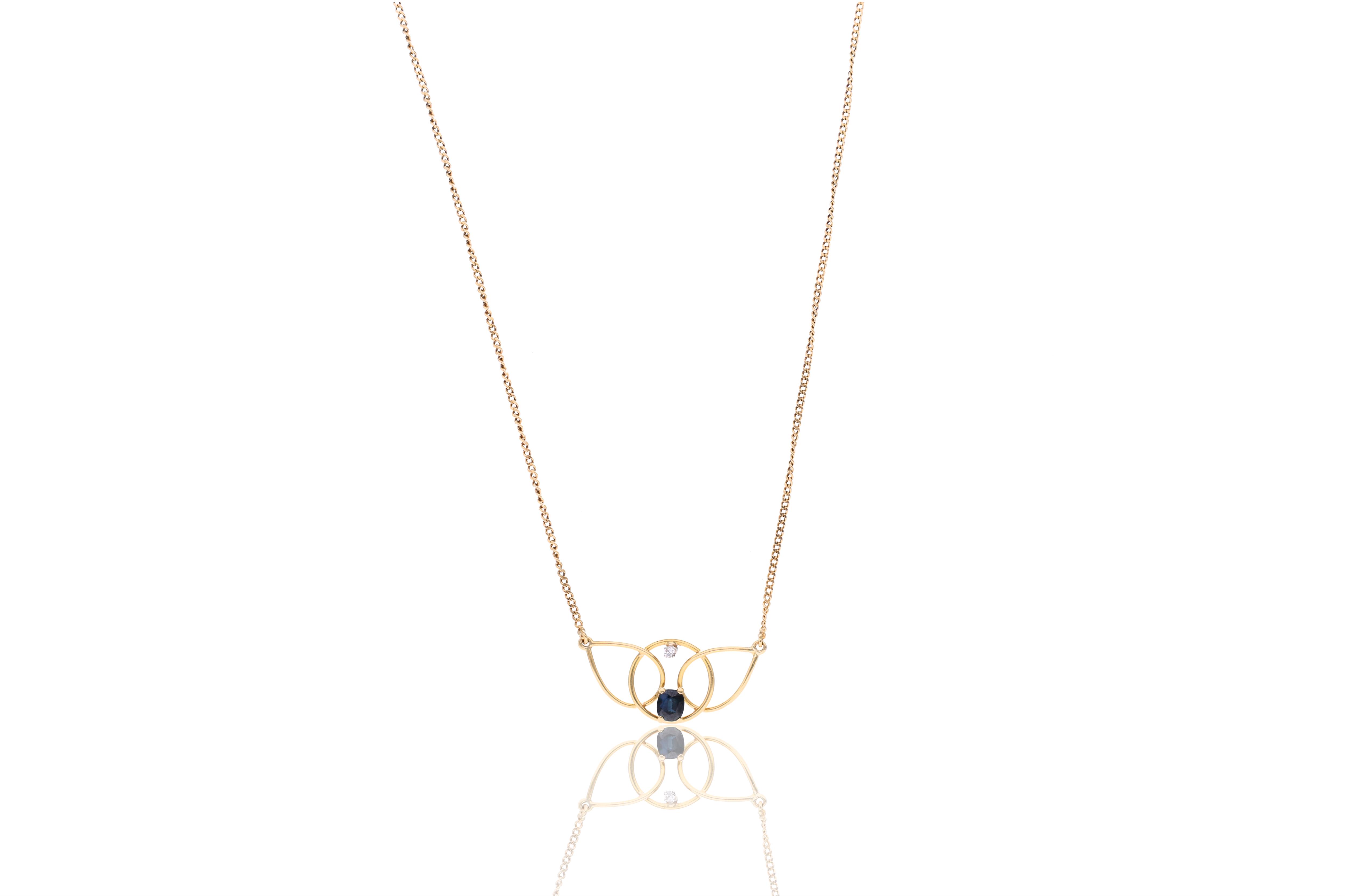 Collana con zaffiro e diamante - Asta Preziosi