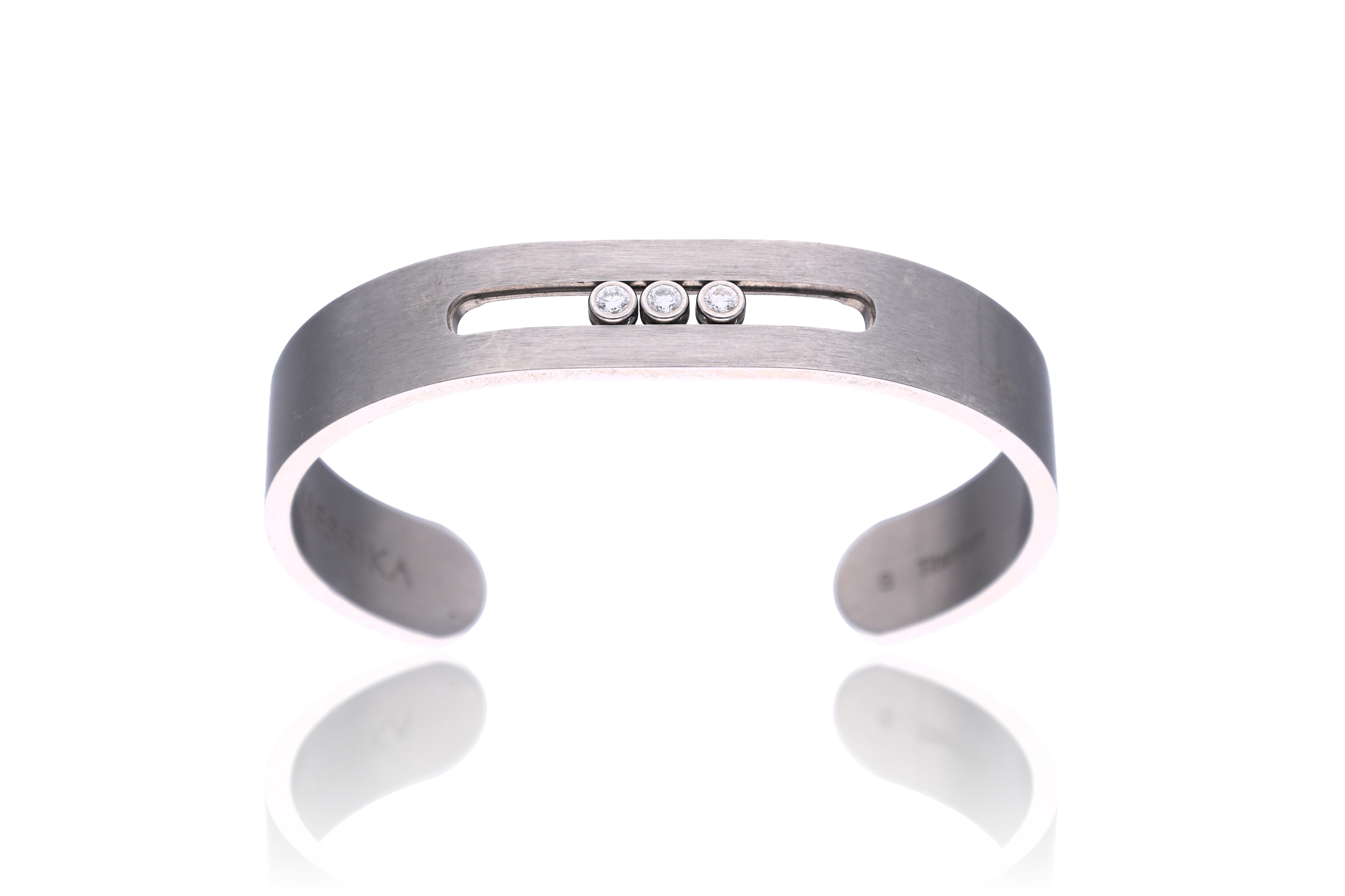 Messika, bracciale con diamanti, in titanio - Asta Preziosi