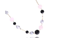 Collana con perle di fiume, quarzi e pietre - Asta Preziosi