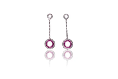 Paio di orecchini con diamanti e rubini - Asta Preziosi