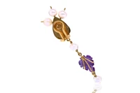 Paio di orecchini con ametiste e perle coltivate - Asta preziosi