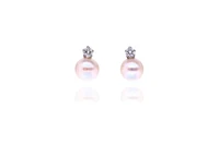 Paio di orecchini con perle coltivate e diamanti - Asta preziosi