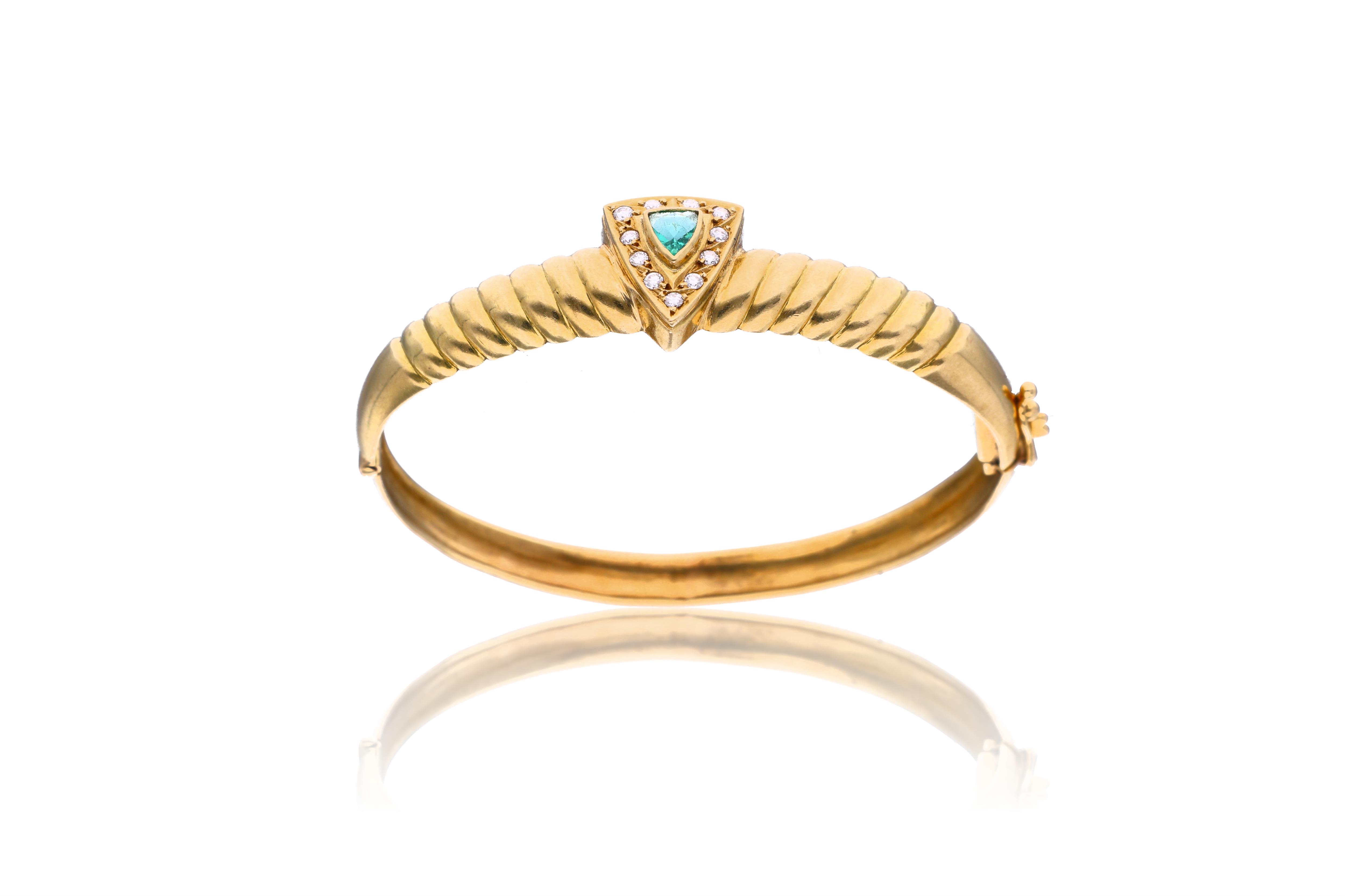 Bracciale con diamanti e smeraldo - Asta Preziosi