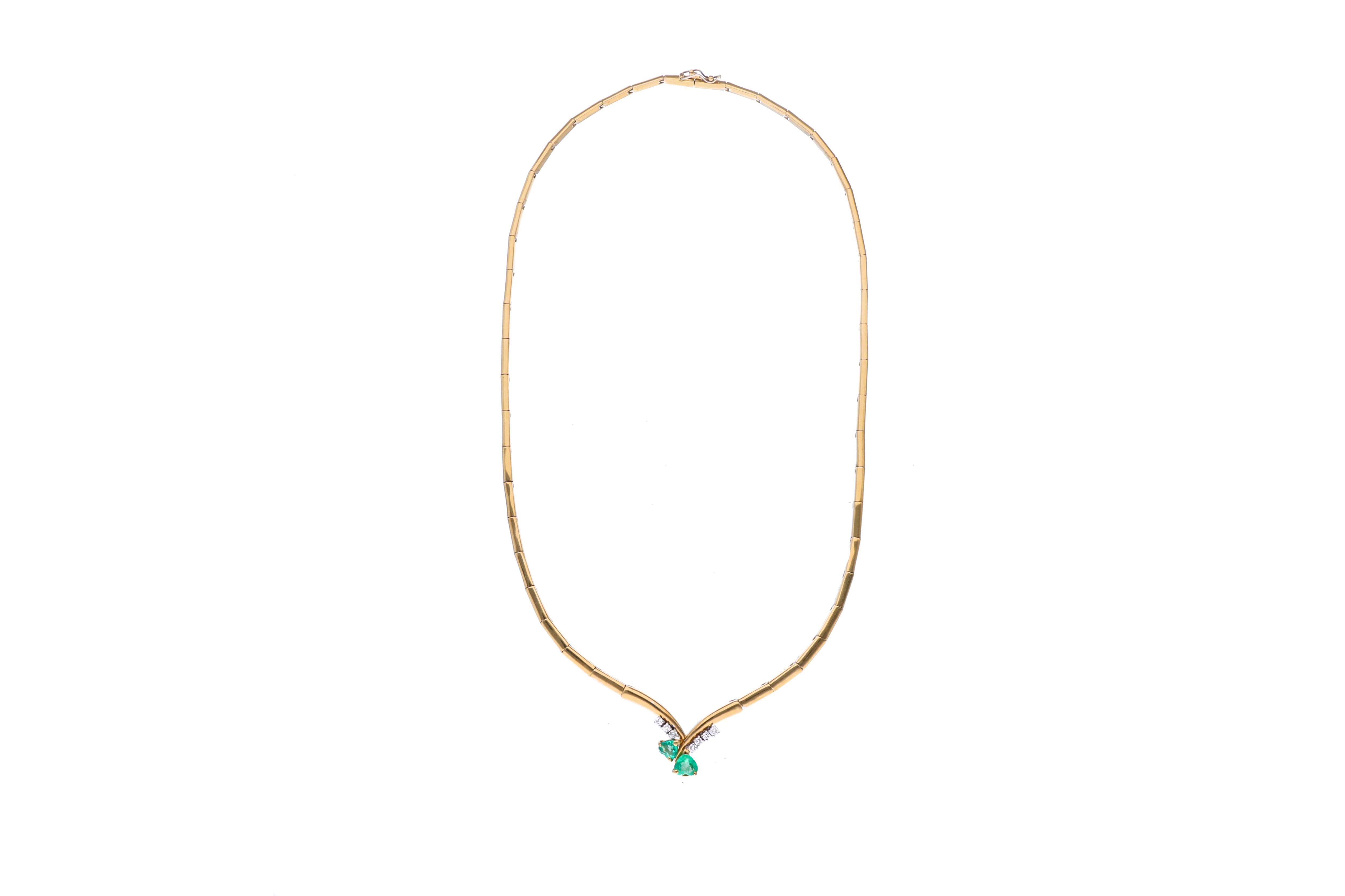 Collana con diamanti e smeraldi - Asta Preziosi