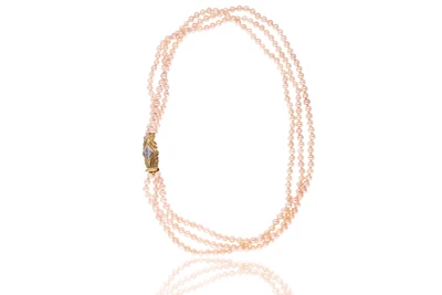 Collana con perle d'acqua dolce e diamanti - Asta Preziosi