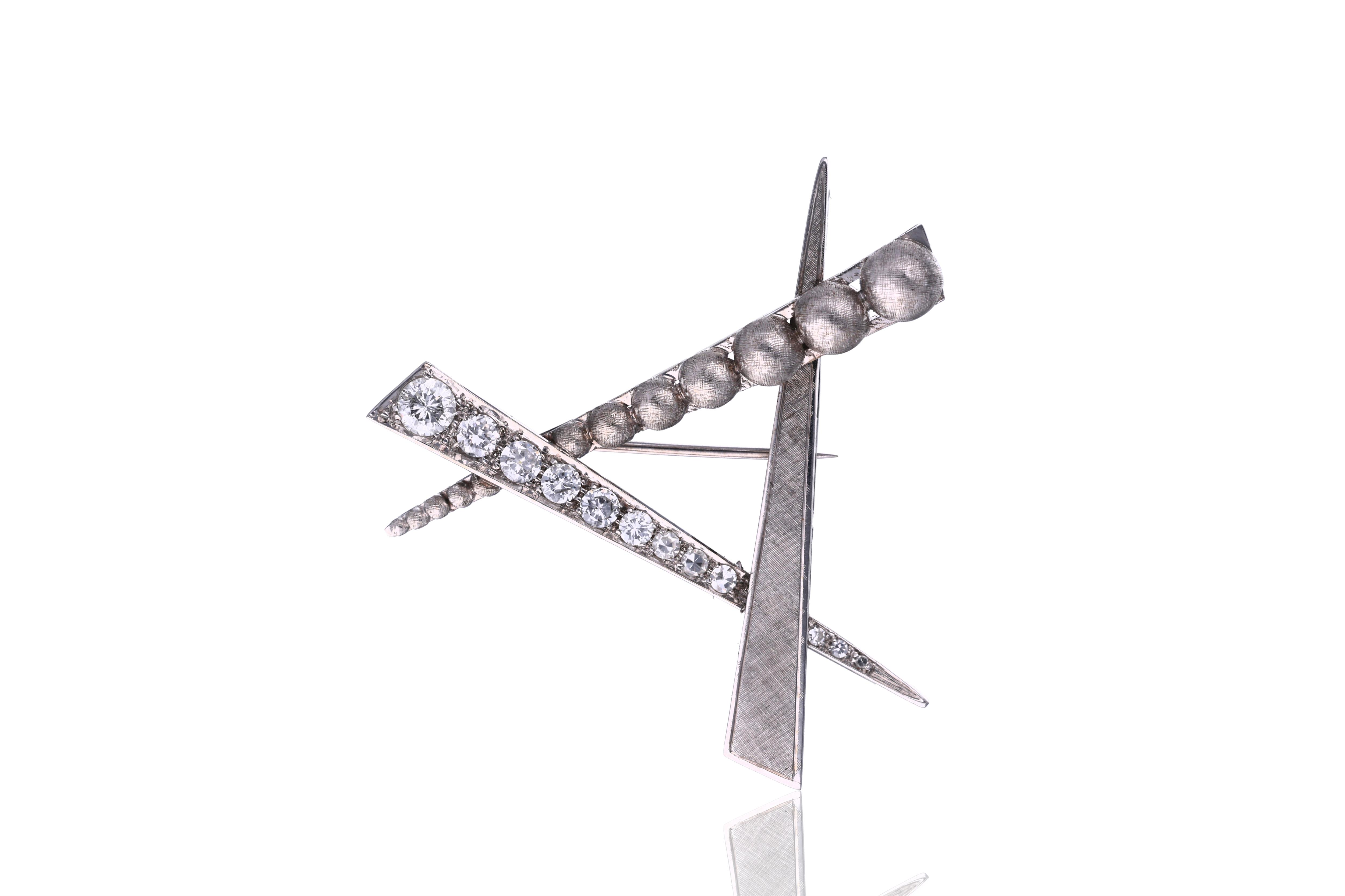 Spilla con diamanti - Asta Preziosi