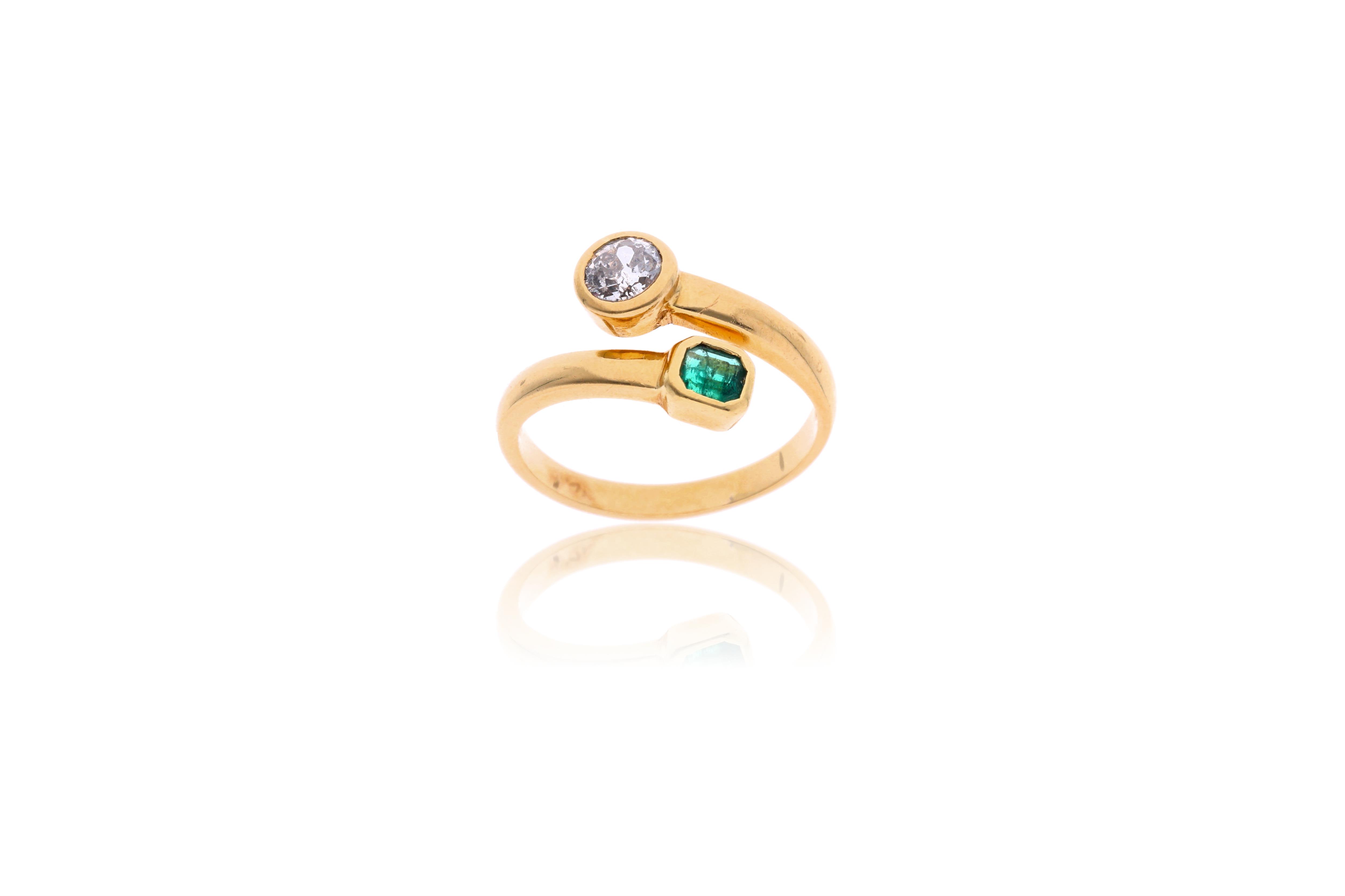 Anello con smeraldo e diamante - Asta Preziosi Anello con smeraldo e diamante - Asta Preziosi