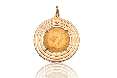 Ciondolo in oro con sterlina - Asta Preziosi