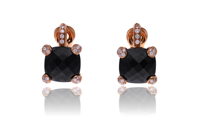 Paio di orecchini con onice e diamanti - Asta Preziosi