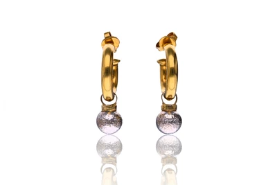 Paio di orecchini in oro due colori - Asta Preziosi