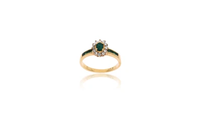 Anello con diamanti e smeraldi - Asta Preziosi