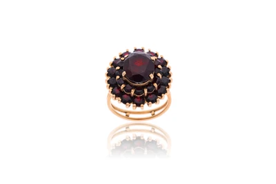 Anello con pietra e granati - Asta Preziosi