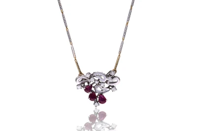Collana con diamanti e pietre - Asta Preziosi
