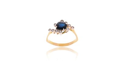 Anello con diamanti e zaffiro - Asta Preziosi