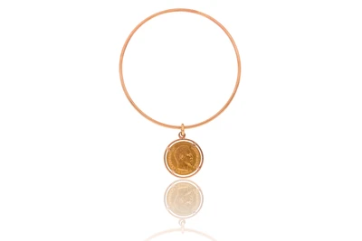 Bracciale con moneta montata a ciondolo in oro - Asta Preziosi