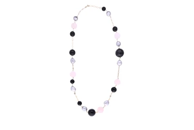 Collana con perle di fiume, quarzi  e pietre - Asta Preziosi