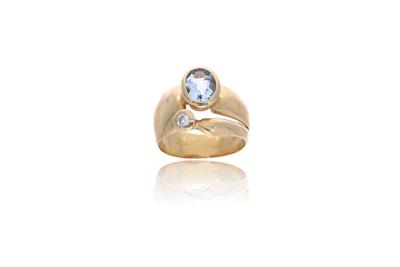 Anello con acquamarina e diamante - Asta Preziosi Anello con acquamarina e diamante - Asta Preziosi