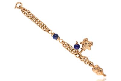 Bracciale con ciondoli e lapislazzuli - Asta Preziosi
