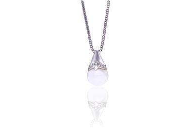 Collana con perla e diamanti - Asta Preziosi