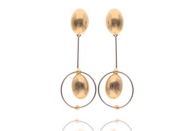 Paio di orecchini in oro bicolore - Asta Preziosi