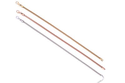 Tre bracciali in oro a tre colori - Asta Preziosi