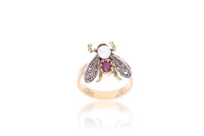 Anello con diamanti, rubino e perla - Asta Preziosi Anello con diamanti, rubino e perla - Asta Preziosi