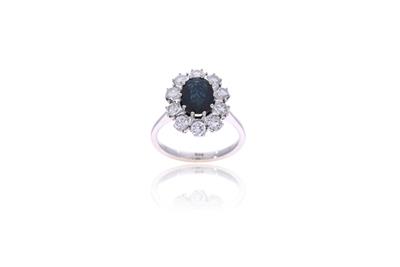 Anello con zaffiro e diamanti - Asta Preziosi Anello con zaffiro e diamanti - Asta Preziosi