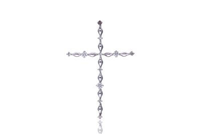 Ciondolo a croce con diamanti - Asta Preziosi