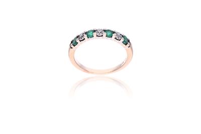 Anello con smeraldi e diamanti - Asta Preziosi