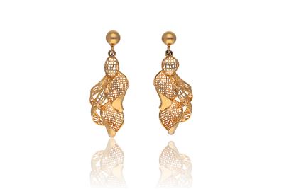 Paio di orecchini pendenti in oro - Asta Preziosi