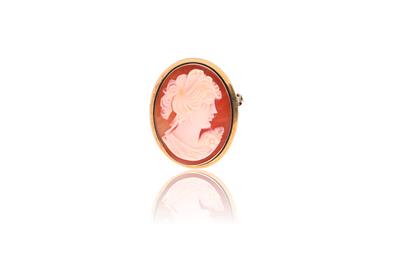 Spilla/ciondolo con cammeo raffigurante profilo femminile - Asta Preziosi