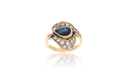 Anello con zaffiro e diamanti - Asta Preziosi