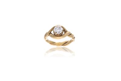 Anello in oro con  diamante - Asta Preziosi